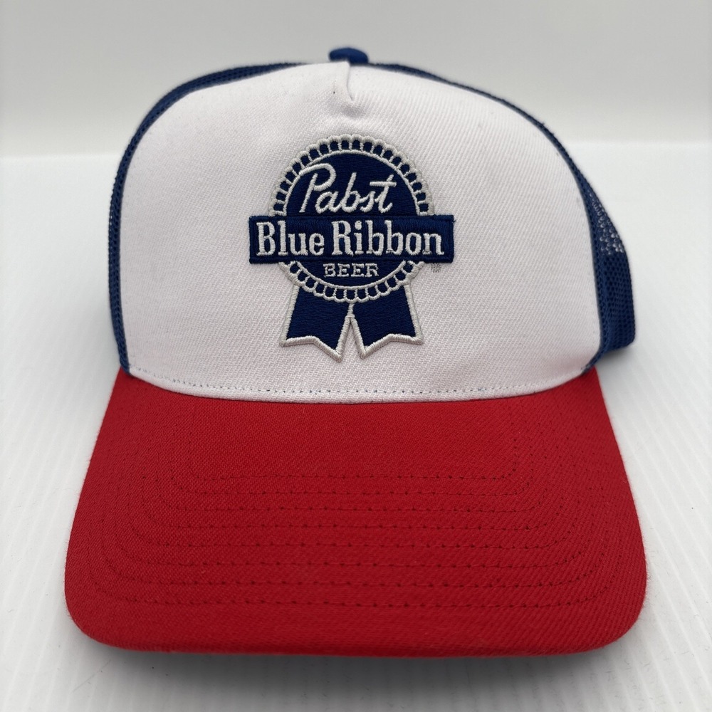 Pabst Blue Ribbon Vintage Trucker Hat Snapback Mesh PBR Beer Lids Exclusive